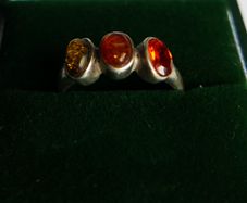 Vintage Sterling Silver 925 Ring with Amber size L1/2 - 2,8g