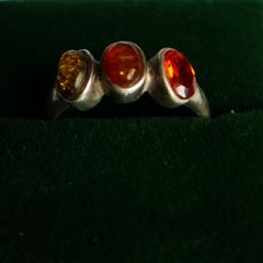Vintage Sterling Silver 925 Ring with Amber size L1/2 - 2,8g