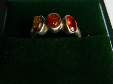 Vintage Sterling Silver 925 Ring with Amber size L1/2 - 2,8g