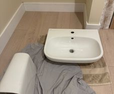 bathroom sinks, mirrors, lights