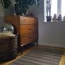 100% wool Grey Striped Woven Rug  Boho Minimalist Home Decor Image 2