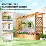 Raised Planter with Trellis, Wooden Raised Bed for Garden with Hanging Roof and Drainage Holes, Outdoor Planter Box Image 6