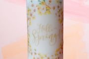 Spring easter decorative pillar candle home table decor