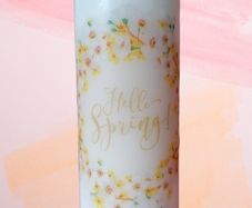 Spring easter decorative pillar candle home table decor