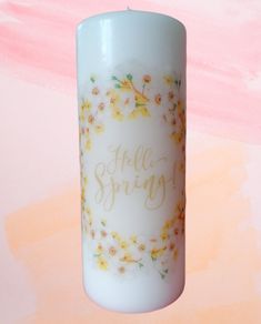 Spring easter decorative pillar candle home table decor