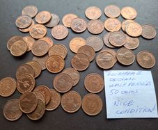Great Britain. Elizabeth II. 50 coins x1/2p (1971-1982) Nice Condition!