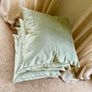 Sage green velvet cushions Image 4
