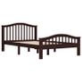 Bed Frame Dark Brown Solid Pinewood 120x200 cm Image 2