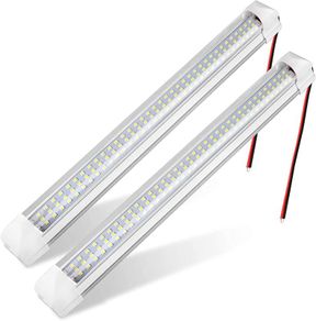 12V Interior LED Light Bar, 108 LED Universal Strip Light with ON/OFF Switch, White Lamp for Van Car Auto Camper Bus Caravan Boat Motorhome Kitchen Bathroom (2 Pack)