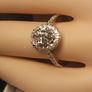 14ct White Gold Oval Brilliant Cut Lab Diamond Ring with a Halo of Diamonds Image 5