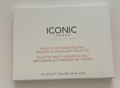 Iconic London Multi-Use Cream Blush, Bronze & Highlight Palette 6 x 3.2g