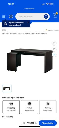 Large Malm desk with pull out slider