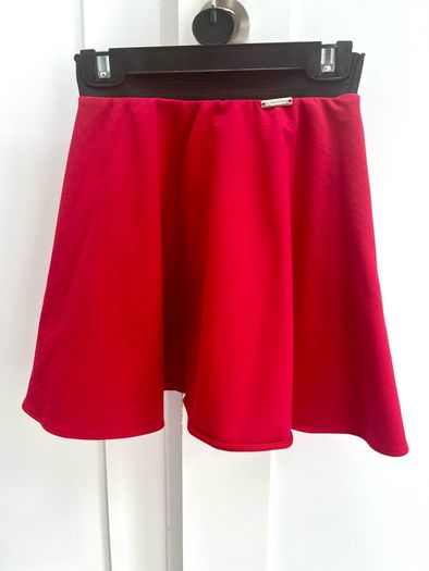 Girls skirt red with black elastic waist band
