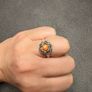Vintage art deco Silver and angel skin coral ring Image 2