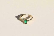 Elegant Emerald Green Zirconia Ring
