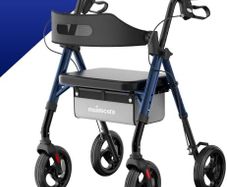 Rollator Walker with Seat and Wheels for Elderly, 4 Wheels Rollators for Seniors and Disabled