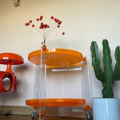 Harvey guzzini bar cart mid century