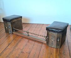 Antique Arts & Crafts Club Fender (c. 1900) adjustable fireplace seats