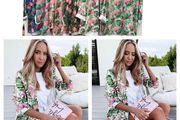 Jungle hoodie bomber flowers leaves