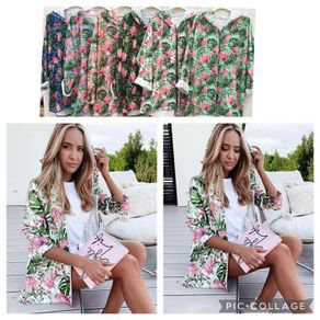 Jungle hoodie bomber flowers leaves