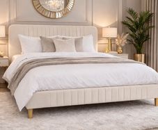 King size bed Velvet Art Deco