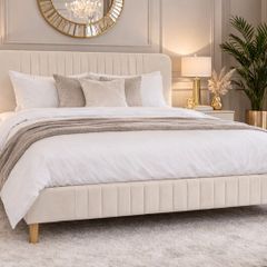 King size bed Velvet Art Deco