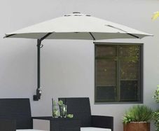 Garden Parasol Sand 248 x 248 x 148 cm Polyester and Steel