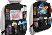 Car Backseat Organizer 2pcs Car Organisers, Car Tablet Holder with 5 Storage Pockets, Seat Back Protectors with 10" iPad Holder - Storage Toys, Books, Drinks - Travel Accessories for Kids (FREE POSTAGE)