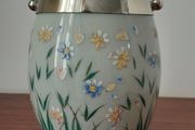 Antique Hand Enamelled Opaline Biscuits Jar 1890s