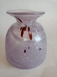 Caithness Scottish Art Glass Swirl Lavender Vase