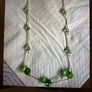 Green crystal stone and silver necklace Image 5