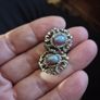 Clip On Earrings 1930s Blue Tigers Eye Glass Earrings Image 6