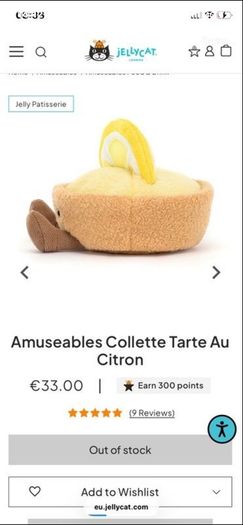 New JELLYCAT Amuseable Colette Tarte Au Citron and Amuseable Fleurette Tarte Aux Fraises Pair