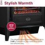 Brayford Optiflame Freestanding Electric Stove, Black Free Standing Wood Burner Style Fire with Logs, LED Flame Effect, 2kW Fan Heater, 1000/2000 Watt Heat Settings and Remote Control Image 3