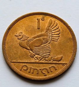 Ireland 1965 Penny Irish coin UNC 60 years old