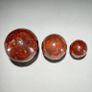 3 Hand-Carved Red Jasper Mushroom Sculptures - Natural Stone Image 5