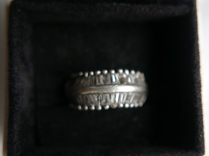 Vintage Cubic Zirconia Sterling Silver 925 Fancy Large Cluster Ring size:O 6,78g