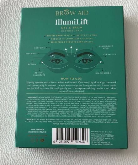 Brow Aid illumiLift eye & brow hydrogel mask (5 pack)