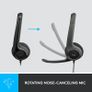 Logitech H390 Wired Headset, Stereo Headphones with Noise Cancelling Microphone, USB-A - Black Image 2