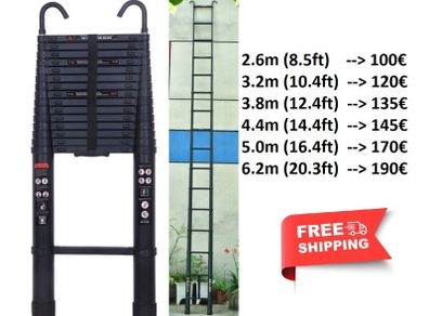 Telescopic Ladders Portable Strong Aluminium Free Postage
