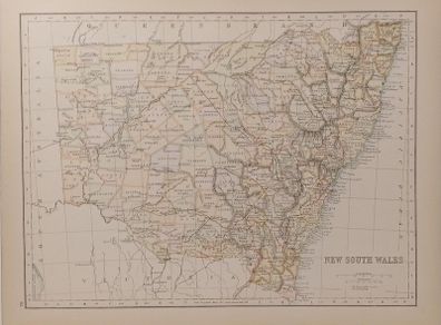 Antique Map New South Wales 1890s