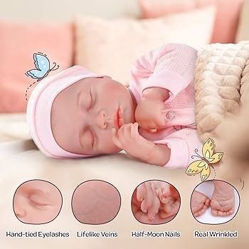 FREE EXPRESS SHIPPING 17 inch Soft Body Lifelike-Newborn Baby Dolls Sleeping Girl Dolls with Clothes and Toy Accessories Gift