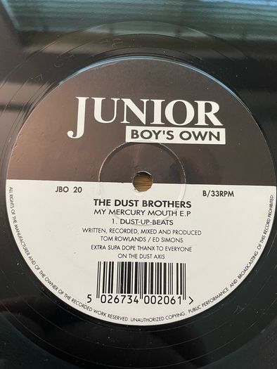 The Dust Brothers / Chemical Brothers - My Mercury Mouth - 12" Vinyl EP - 1994 Junior Boys Own