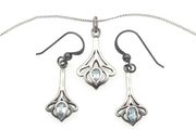 Vintage 925 Sterling Silver &amp; Blue Topaz Matching Set, Kit Heath 99