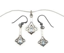Vintage 925 Sterling Silver & Blue Topaz Matching Set, Kit Heath 99