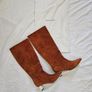 Mother Of Pearl Suede Style Knee High Brown Boots Image 2