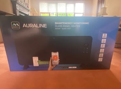 Masterplug Auraline Smart Glass Panel Heater Slate Grey