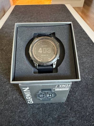 Garmin Fenix 7 Sapphire Solar 47mm (Carbon Grey Titanium) - Excellent Condition