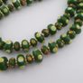 Vintage Venetian Style Green Eyes Tire Shape Glass Beads Necklace Image 8