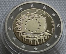 Ireland 2 Euro Proof Rare (1000 mintage) - 30th Anniversary of the EU flag 2015